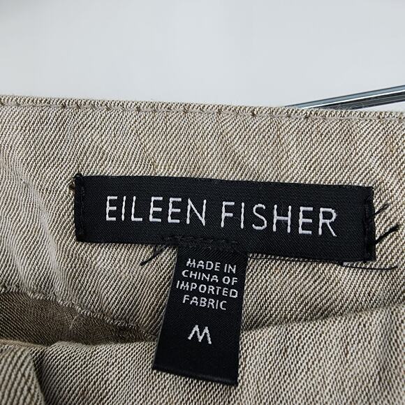 Eileen Fisher System Linen Blend Straight Leg Trouser Pants Size Medium - Picture 2 of 4